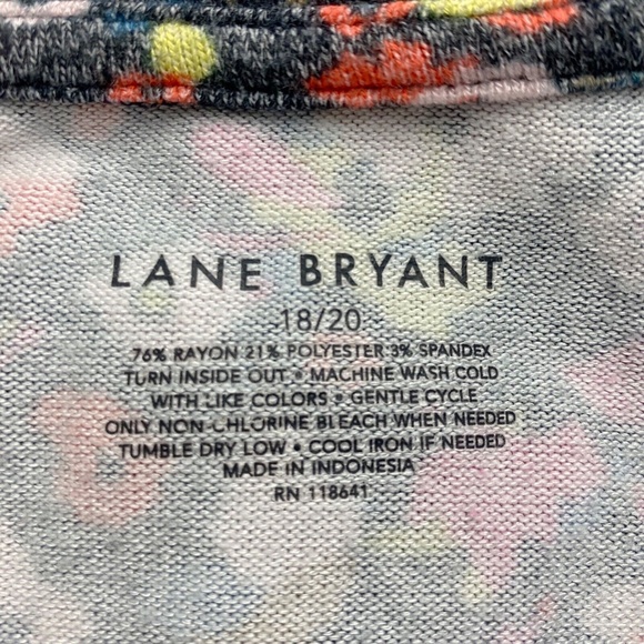 Lane Bryant Crossover Hem Floral Lightweight Sweater / Knit Top - Picture 5 of 5
